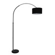 GloboStar® IMPERIAL 01587 Μοντέρνο Επιδαπέδιο Φωτιστικό Μονόφωτο 1 x E27 IP20 Μαύρο Μέταλλο, Μαύρο Ύφασμα με Μαύρο Μάρμαρο - Μ38 x Π38 x Υ172cm