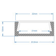 GloboStar® SURFACE-PROFILE 70809-1M Προφίλ Αλουμινίου - Βάση & Ψύκτρα Ταινίας LED με Λευκό Γαλακτερό Κάλυμμα - Επιφανειακή Χρήση - Πατητό Κάλυμμα - Ασημί - 1 Μέτρο - Μ100 x Π2.4 x Υ1.1cm