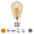 GloboStar® 99047 Λάμπα LED Long Filament E27 ST64 Αχλάδι 10W 900lm 360° AC 220-240V IP20 Φ6.4 x Υ14cm  Ultra Θερμό Λευκό 2200K με Μελί Γυαλί Dimmable - 3 Χρόνια Εγγύηση