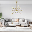 GloboStar® MILANO 01485 Μοντέρνο Φωτιστικό Οροφής Πλέγμα Πολύφωτο 12 x E27 IP20 Χρυσό Μέταλλο - Μ80 x Π80 x Υ80cm