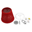 GloboStar® PLAYROOM 00863 Vintage Κρεμαστό Φωτιστικό Καμπάνα Μονόφωτο 1 x E27 IP20 Κόκκινο Rattan - Μ32 x Π32 x Υ27cm