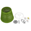 GloboStar® PLAYROOM 00864 Vintage Κρεμαστό Φωτιστικό Καμπάνα Μονόφωτο 1 x E27 IP20 Πράσινο Rattan - Μ32 x Π32 x Υ27cm