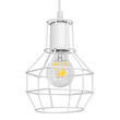 GloboStar® CAGE 00867 Vintage Κρεμαστό Φωτιστικό Πλέγμα Μονόφωτο 1 x E27 IP20 Λευκό Μέταλλο - Μ15 x Π15 x Υ22cm