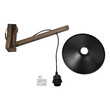 GloboStar® JONAS 00882 Vintage Επιτοίχιο Φωτιστικό Απλίκα Μονόφωτο 1 x E27 IP20 Καφέ Ξύλο με Μαύρο Μέταλλο - Μ26 x Π50 x Υ50cm