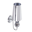 GloboStar® LAURA 01498 Μοντέρνο Επιτοίχιο Φωτιστικό Απλίκα Μονόφωτο 1 x E27 IP20 Ασημί Μέταλλο - Μ21 x Π15 x Y48cm
