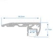 GloboStar® STAIR-PROFILE 70823-3M Προφίλ Αλουμινίου - Βάση & Ψύκτρα Ταινίας LED με Λευκό Γαλακτερό Κάλυμμα - Χρήση σε Σκαλοπάτια - Πατητό Κάλυμμα - Ασημί - 3 Μέτρα - Μ300 x Π6 x Υ2.1cm