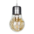 GloboStar® LAMP 00807 Μοντέρνο Κρεμαστό Φωτιστικό Φιγούρα Μονόφωτο 1 x E27 IP20 Ασημί & Χρυσό Μέταλλο με Διάφανο Γυαλί - Μ15 x Π15 x Υ27cm
