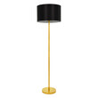 GloboStar® ASHLEY 00825 Μοντέρνο Επιδαπέδιο Φωτιστικό Μονόφωτο 1 x E27 IP20 Χρυσό Μέταλλο με Μαύρο Ύφασμα - Μ40 x Π40 x Υ148cm