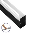 GloboStar® SURFACEPENDANT-PROFILE 70832-3M Προφίλ Αλουμινίου - Βάση & Ψύκτρα Ταινίας LED με Λευκό Γαλακτερό Κάλυμμα - Επιφανειακή & Κρεμαστή Χρήση - Πατητό Κάλυμμα - Μαύρο - 3 Μέτρα - Μ300 x Π3.5 x Υ7.4cm