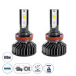 GloboStar® 82027 H11 F2 Line KIT Βασικού Φωτισμού Αυτοκινήτου & Φορτηγού 3rd Generation Can-Bus Series LED CREE CXB COB 30/60W 7000lm DC 12V Αδιάβροχο IP65 Ψυχρό Λευκό 6000K
