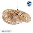 GloboStar® MEXICO 00718 Boho Κρεμαστό Φωτιστικό Πλέγμα Μονόφωτο 1 x E27 IP20 Μπεζ Ξύλο - Μ40 x Π30 x Y18cm