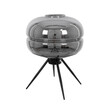 GloboStar® JAVAN 00738 Μοντέρνο Επιτραπέζιο Φωτιστικό Πορτατίφ Μονόφωτο 1 x E27 IP20 Ασημί Γυαλί με Μαύρο Μέταλλο - Μ30 x Π30 x Υ19cm