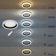 GloboStar® ARIANA 61036 Πλαφονιέρα Οροφής Κύκλος LED CCT 55W 6376lm 120° AC 220-240V - Εναλλαγή Φωτισμού μέσω Τηλεχειριστηρίου All In One Ψυχρό Λευκό 6000k+Φυσικό Λευκό 4500k+Θερμό Λευκό 2700k Dimmable Φ48cm - Γκρι Ανθρακί - 3 Years Warranty