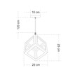 GloboStar® CUBE 00793 Μοντέρνο Κρεμαστό Φωτιστικό Πλέγμα Μονόφωτο 1 x E27 IP20 Χάλκινο Μέταλλο - Μ25 x Π25 x Υ25cm