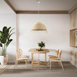 GloboStar® JAKARTA 00712 Boho Κρεμαστό Φωτιστικό Καμπάνα Μονόφωτο 1 x E27 IP20 Μπέζ Ξύλο - Μ50 x Π50 x Υ36cm
