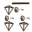GloboStar® TRIANGLE 00624 Μοντέρνο Κρεμαστό Φωτιστικό Ράγα Τρίφωτο 3 x E27 IP20 Μπρούτζινο Μέταλλο - Μ70 x Π22 x Y130cm