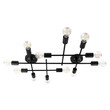 GloboStar® PIPING 00667-1 Vintage Φωτιστικό Οροφής Πλέγμα Πολύφωτο 12 x E27 IP20 Μαύρο Μέταλλο - Μ78.5 x Π9.5 x Υ64cm