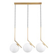 GloboStar® MONROE 00955 Μοντέρνο Κρεμαστό Φωτιστικό Ράγα Τρίφωτο 3 x E27 IP20 Χρυσό Μέταλλο με Λευκό Γυαλί - Μ74 x Π25 x Υ50cm