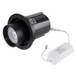 GloboStar® VIRGO-B 60313 Χωνευτό LED Spot Downlight TrimLess Φ13.5cm 20W 2500lm 36° AC 220-240V IP20 Φ13.5cm x Υ14cm - Στρόγγυλο - Μαύρο - Θερμό Λευκό 2700K - Bridgelux COB - 5 Years Warranty
