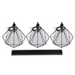 GloboStar® EIFFEL 61569 Vintage Κρεμαστό Φωτιστικό Ράγα Τρίφωτο 3 x E27 IP20 Μαύρο Μέταλλο με Λευκό Ύφασμα - Μ68 x Π25 x Υ130cm