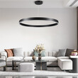 GloboStar® VENOM 61182 Κρεμαστό Φωτιστικό Δαχτυλίδι-Κύκλος LED CCT 75W 8818lm 120° AC 220-240V - Εναλλαγή Φωτισμού μέσω Τηλεχειριστηρίου All In One Ψυχρό 6000K+Φυσικό 4500K+Θερμό 2700K Dimmable Φ100cm - Μαύρο - 3 Years Warranty