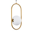 GloboStar® HAMBURG 00590 Μοντέρνο Κρεμαστό Φωτιστικό Μπάλα Μονόφωτο 1 x G9 Χρυσό Μέταλλο με Λευκό Γυαλί - Μ20 x Π15 x Υ40cm