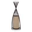 GloboStar® AZORES 01754 Boho Επιδαπέδιο Φωτιστικό Μονόφωτο 1 x E27 IP20 Καφέ & Μπεζ Ξύλο - Μ30 x Π30 x Υ90cm