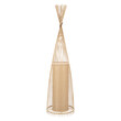 GloboStar® AZORES 01755 Boho Επιδαπέδιο Φωτιστικό Μονόφωτο 1 x E27 IP20 Μπεζ Ξύλο - Μ40 x Π40 x Υ150cm
