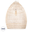 GloboStar® MALIBU 01812 Boho Κρεμαστό Φωτιστικό Καμπάνα Μονόφωτο 1 x E27 IP20 Μπεζ Ξύλο - Μ95 x Π95 x Υ125cm
