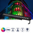 GloboStar® 51141 TRITON Επαγγελματική Μπάρα Φωτισμού Wall Washer LED 18*15W 4in1 270W 25° AC 220-240V Αδιάβροχο IP65 Πολύχρωμο RGBW DMX512 Display on Body - Μαύρο - L102 x W11 x H17cm