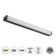 GloboStar® RENATA 60440 Μοντέρνο Φωτιστικό Τοίχου - Απλίκα Καθρέπτη Μπάνιου - Πίνακα LED 12W 1400lm 210° AC 220-240V IP44 Μ60 x Π4 x Υ5.5cm - Φυσικό Λευκό 4500K - Μαύρο - 3 Χρόνια Εγγύηση