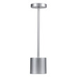 GloboStar® JOJO 76521 Επαναφορτιζόμενο Επιτραπέζιο Φωτιστικό Πορτατίφ LED 1.5W 105lm 120° DC 5V IP44 CCT Ultra Θερμό 1500K - Φυσικό Λευκό 4500K - Ψυχρό Λευκό 6000K Dimmable Ασημί Αλουμίνιο - Μ8 x Π8 x Υ34cm - 2 Χρόνια Εγγύηση