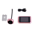 GloboStar® 86064 Επαναφορτιζόμενη Ψηφιακή Έξυπνη Camera Εξώπορτας 90° Μοιρών με Έγχρωμη Οθόνη 4.1" Inches - USB - Νυχτερινή Όραση με LED IR - Κουδούνι - Ροζ