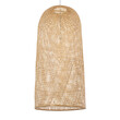 GloboStar® CALERO 00671 Boho Κρεμαστό Φωτιστικό Καμπάνα Μονόφωτο 1 x E27 IP20 Μπεζ Ξύλο - Μ50 x Π50 x Y110cm