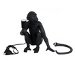 GloboStar® APES 01807 Μοντέρνο Επιτραπέζιο Φωτιστικό Πορτατίφ Μονόφωτο 1 x E27 IP20 Μαύρο Πλαστικό - Μ30 x Π27 x Υ30cm