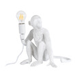 GloboStar® APES 01808 Μοντέρνο Επιτραπέζιο Φωτιστικό Πορτατίφ Μονόφωτο 1 x E27 IP20 Λευκό Πλαστικό - Μ30 x Π27 x Υ30cm