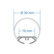 GloboStar® SURFACEPENDANT-PROFILE 70854-3M Προφίλ Αλουμινίου - Βάση & Ψύκτρα Ταινίας LED με Λευκό Γαλακτερό Κάλυμμα - Επιφανειακή & Κρεμαστή Χρήση - Πατητό Κάλυμμα - Μαύρο - 3 Μέτρα - Μ300 x Φ3cm