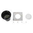 GloboStar® GIGO 60364 Χωνευτό Τετράγωνο Σποτ Δαπέδου για Λάμπα MR16 με Ντουί GU10 - Αδιάβροχο IP68 - IK09 - Ανοξείδωτο Ατσάλι / Stainless Steel 316 - Tempered Glass - Μ11 x Π11 x Υ11.5cm - Nickel Ματ - 5 Years Warranty