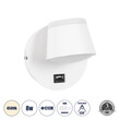 GLOBOSTAR® REGENCY 61374 Μοντέρνο Φωτιστικό Τοίχου - Απλίκα Ξενοδοχείου Reading Light με Φορτιστή USB 3A LED 8W 920lm 120° AC 220-240V IP20 Φυσικό Λευκό 4500K - Λευκό - Μ12 x Π12 x Υ13cm - 3 Χρόνια Εγγύηση