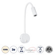 GloboStar® GOOSE 60876 Μοντέρνο Φωτιστικό Τοίχου - Απλίκα Ξενοδοχείου Bed Side LED 3W 300lm 36° AC 220-240V - Reading Light - Μ6.5 x Π15 x Υ24.5cm - Φυσικό Λευκό 4500K - Λευκό - 3 Xρόνια Εγγύηση