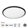 GloboStar® TUFFIN 60999 Πλαφονιέρα Οροφής LED 36W 3960lm 120° AC 220-240V Αδιάβροχη IP54 Φ48 x Υ6.5cm Φυσικό Λευκό 4500K - Μαύρο - Bridgelux Chips - 3 Years Warranty