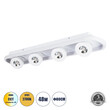 GloboStar® NESPO 61215 Φωτιστικό Οροφής Linear Design LED CCT με Κινούμενα Σποτ LED Spot Downlight 48W 5376lm 360° & 45° AC 220-240V - Εναλλαγή Φωτισμού μέσω Διακόπτη On/Off All In One Ψυχρό 6000k+Φυσικό 4500k+Θερμό 2700k Μ80 x Π13 x Υ6.5cm - Λευκό