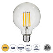 GloboStar® 99011 Λάμπα LED Long Filament E27 G95 Γλόμπος 12W 1200lm 360° AC 220-240V IP20 Φ9.5 x Υ13.5cm Θερμό Λευκό 2700K με Διάφανο Γυαλί - Dimmable - 3 Years Warranty