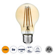GloboStar® 99037 LED Long Filament Bulb E27 A60 Globe 8W 720lm 360° AC 220-240V IP20 D6 x H10.5cm Ultra Θερμό Λευκό 2200K με Μελί Γυαλί - Dimmable - 3 Years Warranty