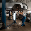 GloboStar® 99051 WORKING LIGHT LED Επαγγελματικό Φωτιστικό Εργασίας - Δυνατότητα Τοποθέτησης με Τρίποδο ή Κρεμαστό - 65W 6000lm 360° AC 220-240V IP65 με Αντοχή Κρούσης IK08 Φ70 x Υ130cm Ψυχρό Λευκό 6500K - 3 Years Warranty