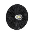 GloboStar® COLOMBO 02279 Boho Επιτοίχιο Φωτιστικό Απλίκα Μονόφωτο 1 x E27 IP20 Μαύρη Ράφια - Μ40 x Π40 x Υ9cm