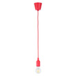 GloboStar® CABLITO 61551 Μοντέρνο Κρεμαστό Φωτιστικό Οροφής Μονόφωτο 1 x E27 Κόκκινο Σιλικόνης Ανάρτηση με Υφασμάτινο Καλώδιο Φ4 x Υ110cm