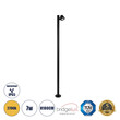 GloboStar® GARDENIA 60511 Φωτιστικό Κήπου - Πάρκου - Πλατείας - Κολωνάκι Αρχιτεκτονικού Φωτισμού Εξωτερικού Χώρου LED 7W 700lm 60° AC220-240V Αδιάβροχο IP65 - Σώμα Αλουμινίου & Tempered Glass - Μ15 x Π18 x Υ180cm - Θερμό Λευκό 2700K - Μαύρο - Bridgelux Chip - 5 Years Warranty