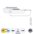 GloboStar® SQUARO 61232 Φωτιστικό Οροφής Δαχτυλίδι-Κύκλος LED CCT 75W 8400lm 360° AC 220-240V - Εναλλαγή Φωτισμού μέσω Τηλεχειριστηρίου All In One Ψυχρό 6000k+Φυσικό 4500k+Θερμό 2700k Dimmable Μ48.5 x Π51 x Υ9cm - Λευκό - 3 Years Warranty