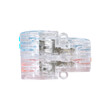 GloboStar® FAST-CONNECT 69909 Διπλή σε Τετραπλή Κλέμα Ταχείας Σύνδεσης & Διακλάδωσης Καλωδίων - 2 x Είσοδοι & 4 x Έξοδοι με Συμβατή Διατομή Καλωδίων 0.08mm² έως 2.5mm² - 250V/4KV 32A Max - Μ2.6 x Π4 x Υ1.5cm - Διάφανο με Πορτοκαλί & Μπλε - Πακέτο 5 Τεμαχίων - 5 Years Warranty